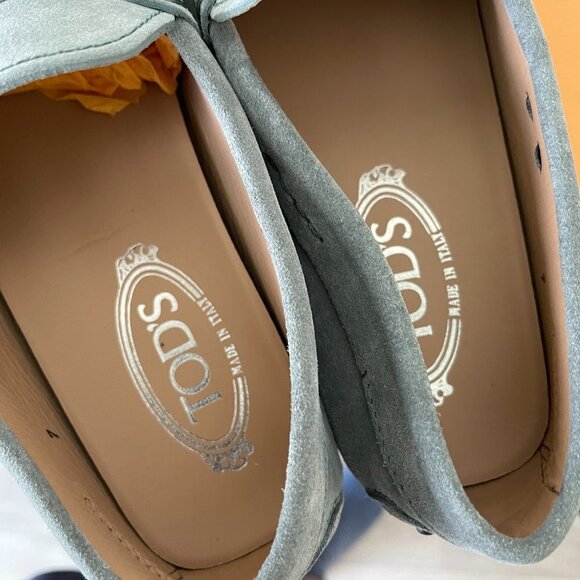 Tod's Men's Blue Suede Penny Loafer Shoes, XXM0LR00011RE0B211 - Picture 7 of 11